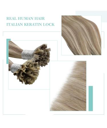Youngsee Bonding Extensions - Real Hair 55cm Keratin Bonds Light Brown to Platinum Blonde 50g/50s U-Tip - Premium Quality Hair Extensions - Buy Online on GoSupps.com