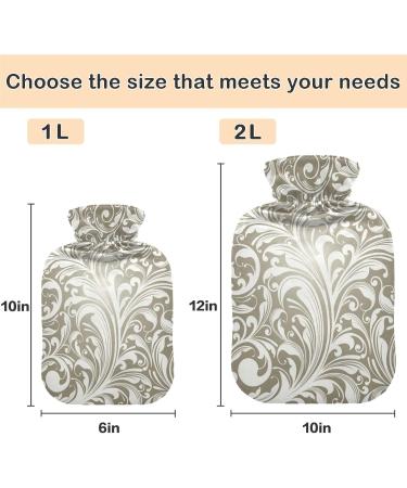 Naanle Paisley Flower Hot Water Bottle - 2L for Back Pain Relief Hand/Foot Warmer & Cold Therapy - International Shipping Available - Buy Online on GoSupps.com