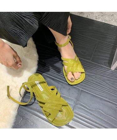 Shop XTZYGLFD Women's Summer Sandals - Casual Hollow Belt Buckle Roman Shoes Green Toe Separator Sandals Size 5 UK - Buy Online on GoSupps.com