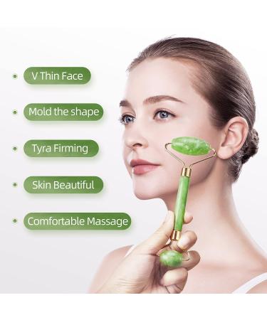 Natural Jade Roller for Face and Eyes - Noiseless Facial Massage Tool - Buy Online on GoSupps.com