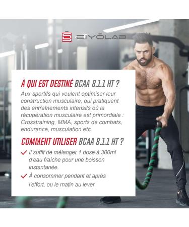 BCAA 8.1.1 | Amino Acids Powder | 8 g Leucine + 1 g Citrulline per Dose | Building and Muscle Recovery | Effective Against Lactic Acid | Red Fruits 250g Sugar Free | Eiyolab - Buy Online on GoSupps.com