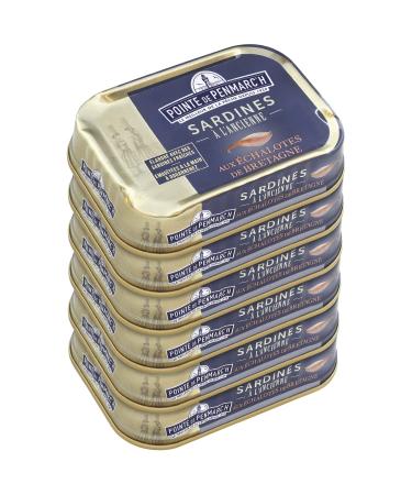 Old style sardines with shallots from Brittany Pointe de Penmarc'h The lot of 6 boxes of 115g - Delivery in 2 to 3 working da