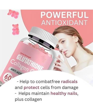 2024 New Glutathione Collagen Gummies - Glutathione Collagen Glow Gummies for Dark Spot | Collagen Gummies for Women Gummies Skin Care | Korea Glutathione Gummies for Women - 60 Pieces/Bottle (1Bottle - 60Pcs) - Buy Online on GoSupps.com