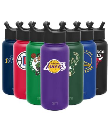 Simple Modern Officially Licensed Water Bottle with Straw Lid | Vacuum Insulated Stainless Steel Los Angeles Lakers