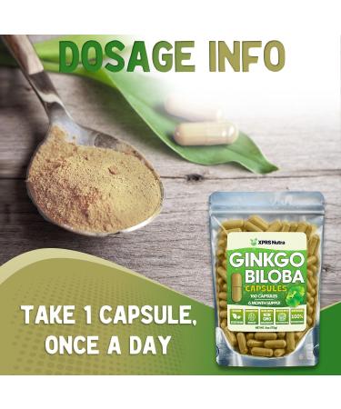 XPRS Nutra Ginkgo Biloba Capsules - Gingko Biloba Encapsulated Supplements for Cognition - Vegan Friendly Ginkoba Biloba - Immunity Boosting Ginkgo Biloba Capsules - 180 Count - Buy Online on GoSupps.com