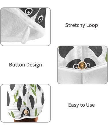 Cute Panda Hair Towel 2 Pack | Super Absorbent Quick Dry Turbans for Women & Girls - Buy Online on GoSupps.com