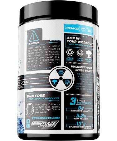 REPP Sports Broken Arrow Extreme Pre-Workout - Hail Storm Flavor | Intense Energy & Endurance Support - Buy Online on GoSupps.com