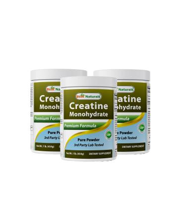 Best Naturals Creatine Monohydrate 1 Lb Pure Powder (1 LB (Pack of 3))