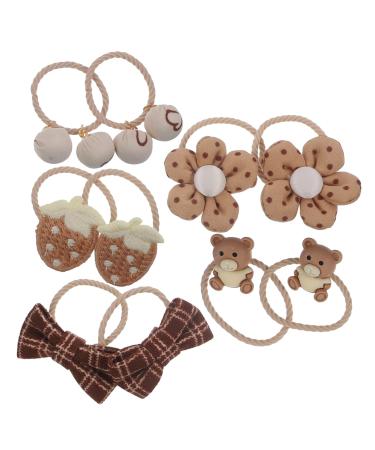 FRCOLOR 5 Pairs Small Rubber Band Cute Hair Accessories Elastic Ponytail Holder Hair Ties Hair Rope Girl Hair Accessories Hair Accessories for Girl Fabric Girl Child Decorate Dots