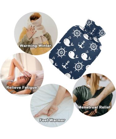 Naanle Whale Anchor Hot Water Bottle | 1L Transparent Heat Bottle for Bed & Pain Relief - Hand & Feet Warmer - Buy Online on GoSupps.com
