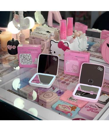 Hello Kitty Supercute Compact Mirror with Touch Sensor Switch - Lighted Makeup Mirror with LED Lights and 2X Magnifying Mirror Top (Pink) - Buy Online on GoSupps.com