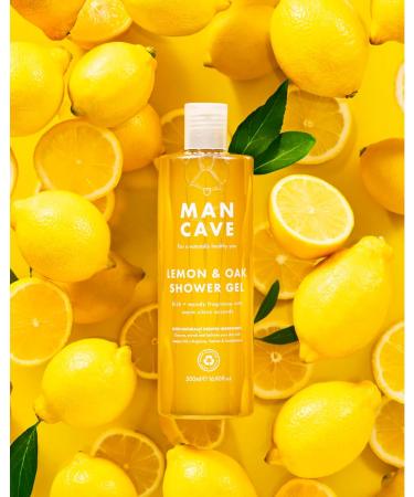 ManCave Lemon and Oak Shower Gel 500ml | Vegan & Sulphate Free | Infused with Lemon Oil & Aloe Vera | Refreshing Aroma | Made in the UK - Buy Online on GoSupps.com