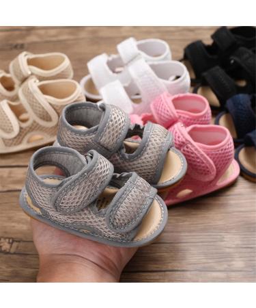 RVROVIC Baby Sandals - Soft Rubber Sole, Anti-Slip, Summer Outdoor Shoes for Toddler 6-12 Months (Grey) - Buy Online on GoSupps.com