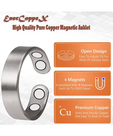 EnerCoppeX 3500 Gauss Magnetic Ring | 99.99% Pure Copper | Classic Graphic Design | Men & Women | 4 Powerful Magnets - Buy Online on GoSupps.com