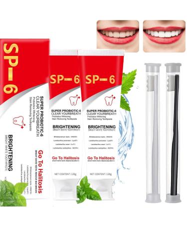 Sp-6 Ultra Whitening Sp 6 Toothpaste Ultra Whitening Toothpaste Sp - 6 Probiotic Brightening Toothpaste Deep Cleaning Care Toothpaste (2Pcs + 2* Toothbrush)