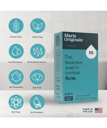 MARIE'S ORIGINAL Acne Bar Soap Cleanser for Face and Body - Acne Treatment with Bentonite Clay, Oat Bran, Noni Fruit Powder, White Willow - Natural Body Wash for Pimples and Scars (2 Pack) - Buy Online on GoSupps.com