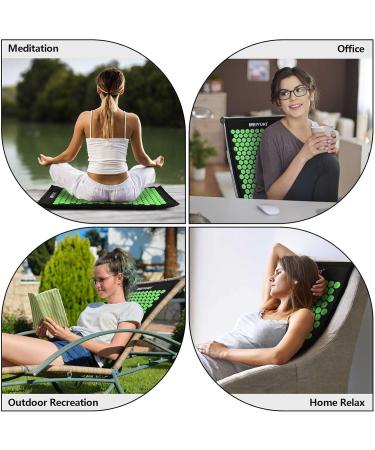 Buy Acupressure Massage Mat & Pillow Set for Relaxation & Pain Relief | Black & Green - International Shipping Available! - Buy Online on GoSupps.com