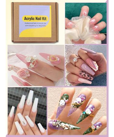 Yokilly Acrylic Nail Kit - Beginner-Friendly Nail Extension Set with Acrylic Powder, False Nails, Glitter, Brushes - Colorful 1 - Buy Online on GoSupps.com