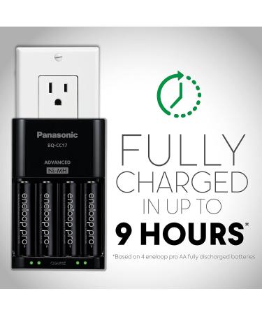 Buy Panasonic K-KJ17K3A4BA Advanced Battery Charger & 4 AAA eneloop pro Rechargeable Ni-MH Batteries - International Shipping Available - Buy Online on GoSupps.com