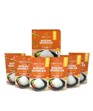 Shirataki Noodle, DIET COOKER Premium Konjac Noodle, Keto & Vegan Friendly, 9.52 oz, Odor Free, Low Calorie Pasta, Zero Net Carbs, Healthy Diet Food - Angel Hair (6 Packs)
