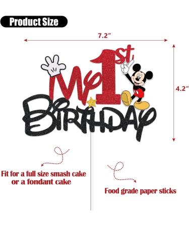 Mickey 1st Birthday Cake Topper Mickey Cake Decorations My 1st Mouse Birthday Party Decorations First Birthday Party Supplies Decor for Kids Boys Birthday Baby Shower Red - Buy Online on GoSupps.com
