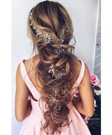 Unicra Wedding Bridal Crystal Hair Vines Headbands | Elegant Headpiece for Brides & Bridesmaids (Silver) - Buy Online on GoSupps.com