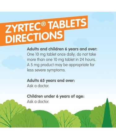 Zyrtec 24 Hour Allergy Relief Tablets 10mg - 60 Count Anti histamine Medicine - Buy Online on GoSupps.com