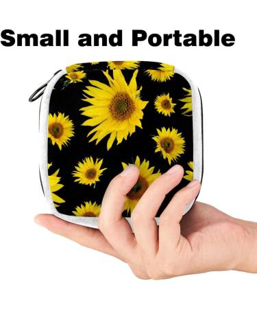 GIAPB Sanitary Napkin Storage Bag | Period Tampon Makeup Pad Pouch | Yellow Flower on Black | Color4184 - Buy Online on GoSupps.com