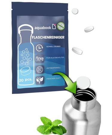 Bottle cleaner - cleaning tablets for bottles 20 pieces Bottle Cleaning tabs bottle cleaner thermal jumper cleaner cleaning tabs drinking bladder cleaning set cliff cleaner - phosphate -free!1 piece (20 pack)