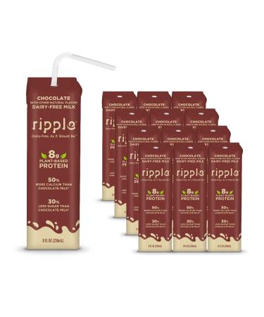 Ripple 8oz Non-Dairy Milk Chocolate (Pack of 12)  Vegan Milk With 8g Pea Protein in Shelf Stable Single Serve Cartons  Great for Kids Lunchboxes On-The-Go  Non GMO Plant Based Gluten Free - Buy Online on GoSupps.com
