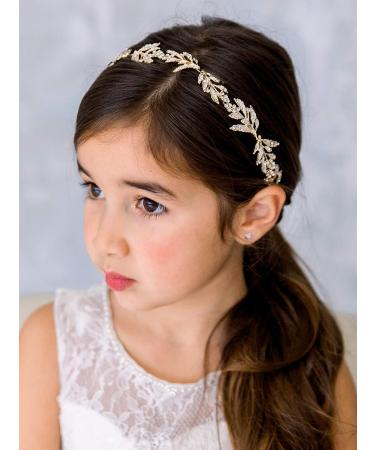 SWEETV Flower Girl Headpiece - Gold Crystal Hair Band for Wedding, Birthday Party & Photography | Princess Hair Accessories for Toddlers & Little Girls - Buy Online on GoSupps.com