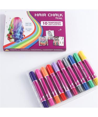 Craie Capillaire pour Filles 10 Couleurs Craies Colorantes pour Cheveux Marqueurs Temporaires Lavables Kit Maquillage Jouet Amusant Pour Filles Adultes Cosplay - Buy Online on GoSupps.com