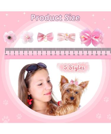 40 Pieces Handmade Dog Bows | Cute Puppy Hair Accessories with Rubber Bands, Lace, Organza, Rhinestone & Pearls | Multicolor Grooming Bows - Buy Online on GoSupps.com
