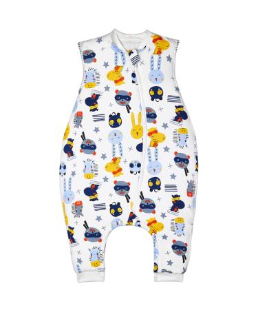 TOGOU2S Baby Sleeping Bag with Legs 2.5 TOG Sleeping Bag with Feet Unisex 100% Cotton Wearable Blanket 90cm Autumn Winter Sleeping Bag for Baby Boys and Girls from 100 to 110 cm 90cm/baby height 100-110cm Leg Blue