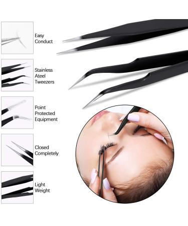 USB Rechargeable Mini Portable Air Conditioning Blower Eyelash Dryer Fan | Straight and Curved Tweezers Included | For Eyelash Extensions | Ideal for Girls & Women - Black - Buy Online on GoSupps.com