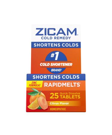 Zicam Cold Remedy Zinc Rapidmelts Citrus Flavor 25 Count (Pack of 1)