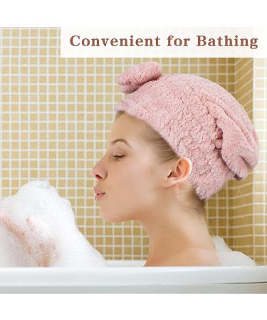 Unaone Microfiber Hair Towel Set - Fast Drying Hair Turbans for Long Hair | Soft & Absorbent - Khaki & Pink - Buy Online on GoSupps.com