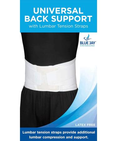 Blue Jay Lumbar Support Belt | Elite Healthcare Back Support Brace with Compression Strap | Doctor Recommended | Pain Relief | 24-46 inch (White - Buy Online on GoSupps.com