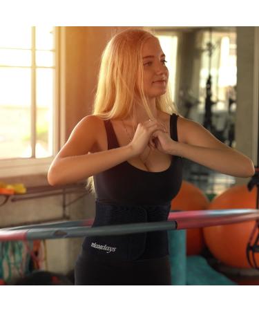 Relaxdays Women's Neoprene Abdominal Girdle Belt Hula Hoop - 90cm Fitness Belt with Velcro Black/Pink - Enhance Your Workout - Buy Online on GoSupps.com