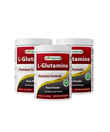 Best Naturals L-Glutamine Pure Powder 1 LB (1 LB (Pack of 3)) 1 Pound (Pack of 1)