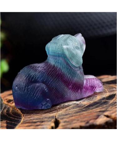Natural Crystal Rough 1pc Natural Rainbow Fluorite Hand Carved Dog Quartz Crystal Stone Figurine for Decoration PEIQIYIN - Buy Online on GoSupps.com