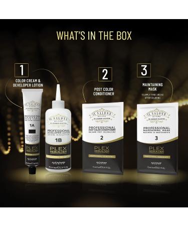 Il Salone Milano Plex Rebuilder - Yellow Remover Hair Dye Kit for Blonde, Grey, White Hair - Neutralizes Brassy Tones - Professional Salon Quality - Paraffin, Paraben, Ethyl Alcohol Free - Buy Online on GoSupps.com