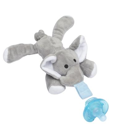 Baby Infant Stuffed Animal Pacifier Holder - Plush Toy Elephant  Detachable Soothie Pacifier  Silicone Pacifier for 0-12 Months Infant Baby