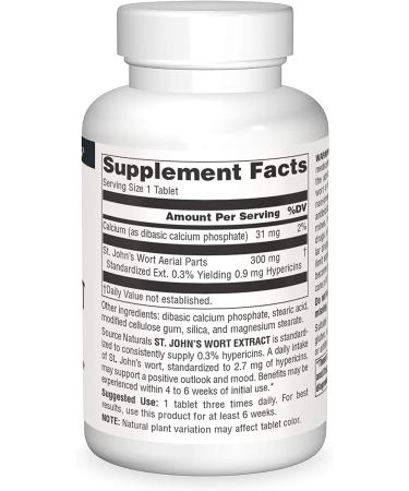 Source Naturals St. John's Wort Extract 300mg â€“ 240 Tablets | Mood Support Supplement - Buy Online on GoSupps.com