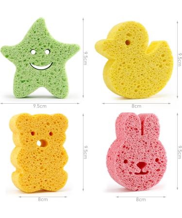 5pcs Cute Cartoon Baby Bath Sponges - Animal Loofahs for Newborns | Soft & Safe Kids Bathing Sponges - International Shipping Available - Buy Online on GoSupps.com
