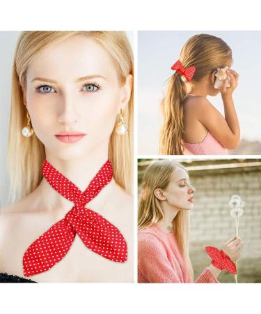 Red Polka Dot Rockabilly Forehead Straps for Women | 2-Piece Bow Wire Headband - Retro Hair Accessories & Perfect Gift for Girls - Buy Online on GoSupps.com