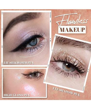 Waterproof High-Gloss Eye Shadow Pen Eyeshadow Stick Shimmer Eyeshadow Pencil Ultra Pigmented and Long Lasting Cream Eye Shadow Pen - (4# Blue) - Buy Online on GoSupps.com