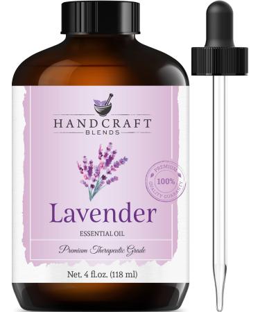 Handcraft Lavender Essential Oil - 100% Pure and Natural - Premium Therapeutic Grade with Premium Glass Dropper - Huge 4 fl. Oz Lavender 4 Fl Oz (Pack of 1)