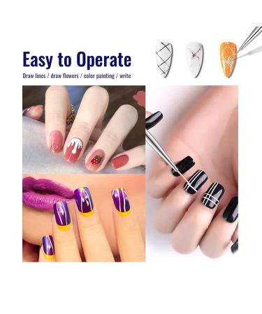 Hanyousheng 6-Piece Nail Design Brush Set | Professional Acrylic Nail Art & Liner Brushes for DIY Nail Salon Design - Buy Online on GoSupps.com