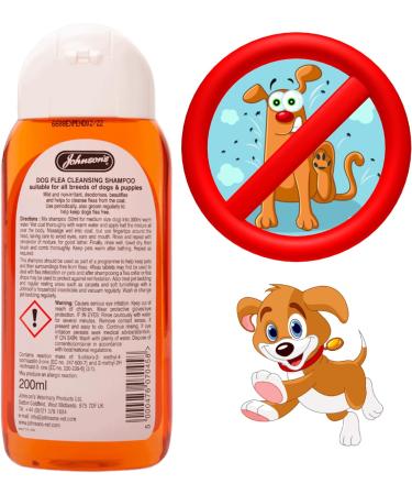 Dog Flea Cleansing Bundle | Johnsons Flea Shampoo for Dogs and Puppies from 12 Weeks 1x 200ml | Healthy Treats Flea Guard 1x 70g | Grooming and Flea Care Comb x1 | 1x Squeaky Donut Toy - Buy Online on GoSupps.com